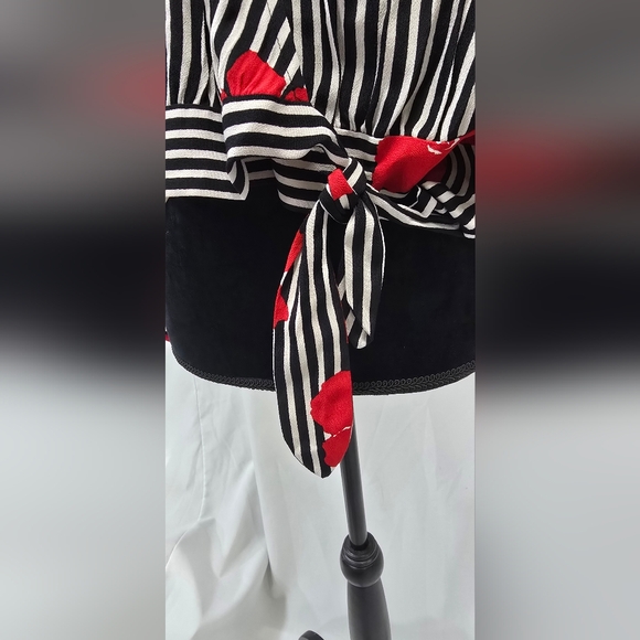 Madewell women striped wrap top candied orchids floral romantic valentine - Picture 3 of 9